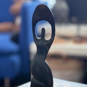 African Heritage Collection Hand Carved Wooden Abstract 11.5 in Figure Sculpture